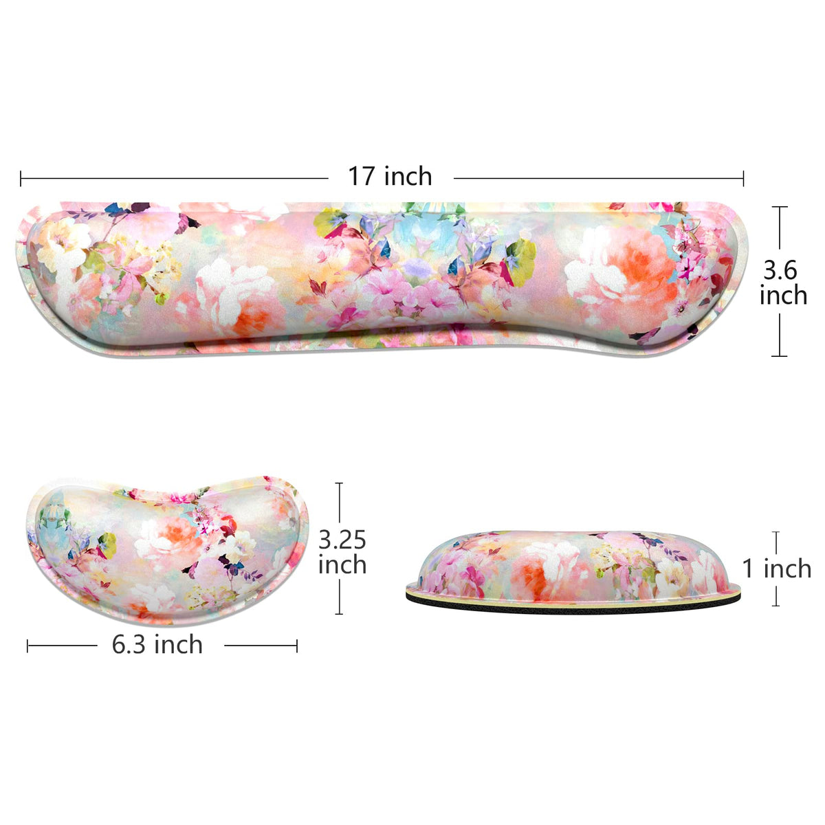 Dapesuom Enlarge Keyboard Wrist Rest, Memory Foam Wrist Cushion for Desk Mats Support, Cute Flower