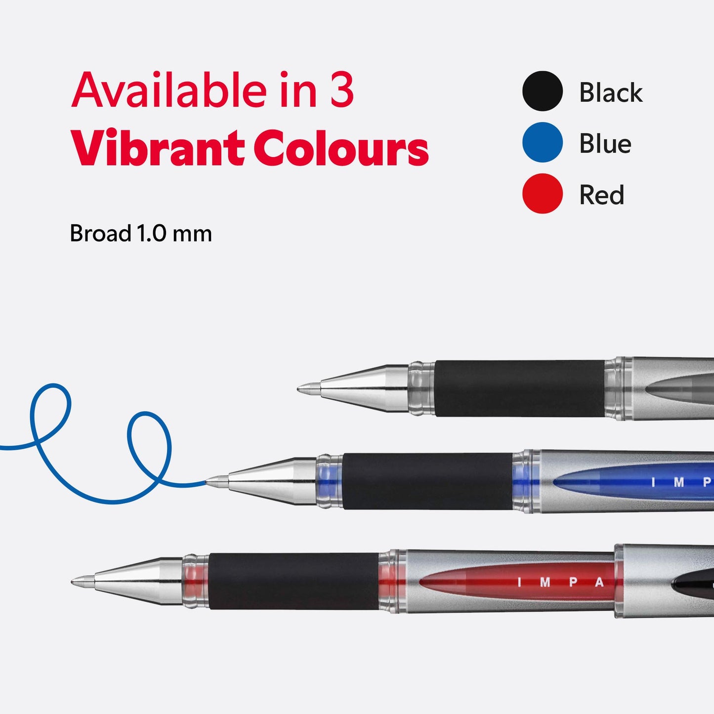 uni-ball Gel Impact Broad Nib Rollerball Pens, 1 mm, Blue (12-Pack)