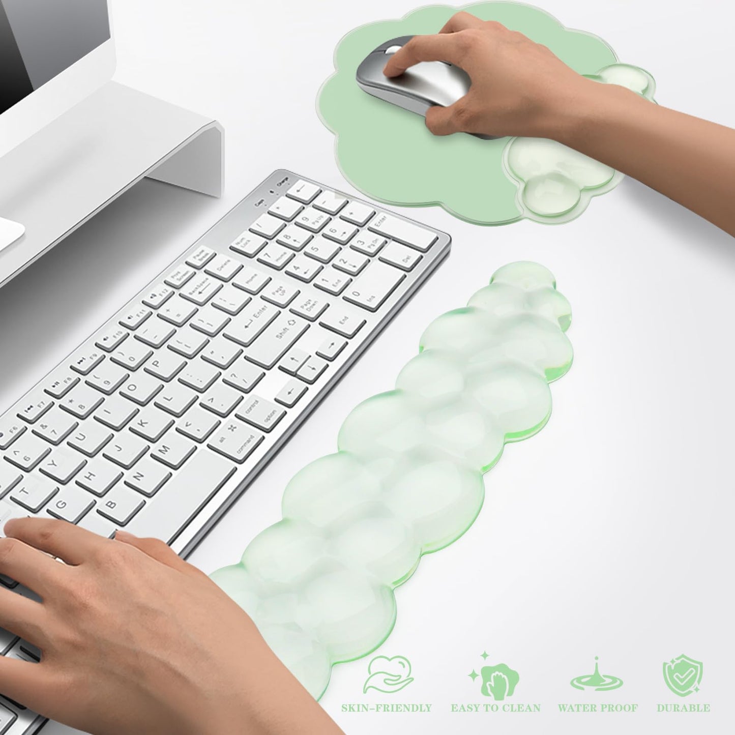 Gel Cloud Keyboard and Mouse Wrist Rest, Cute Wrist Support and Arm Support Rest for Typing Pain