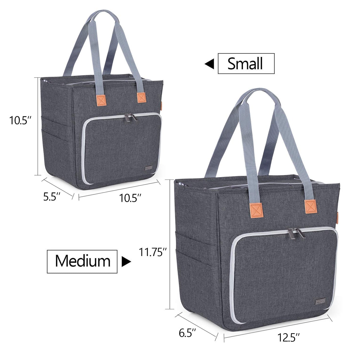 LUXJA Knitting Yarn Storage Tote Bag, Gray