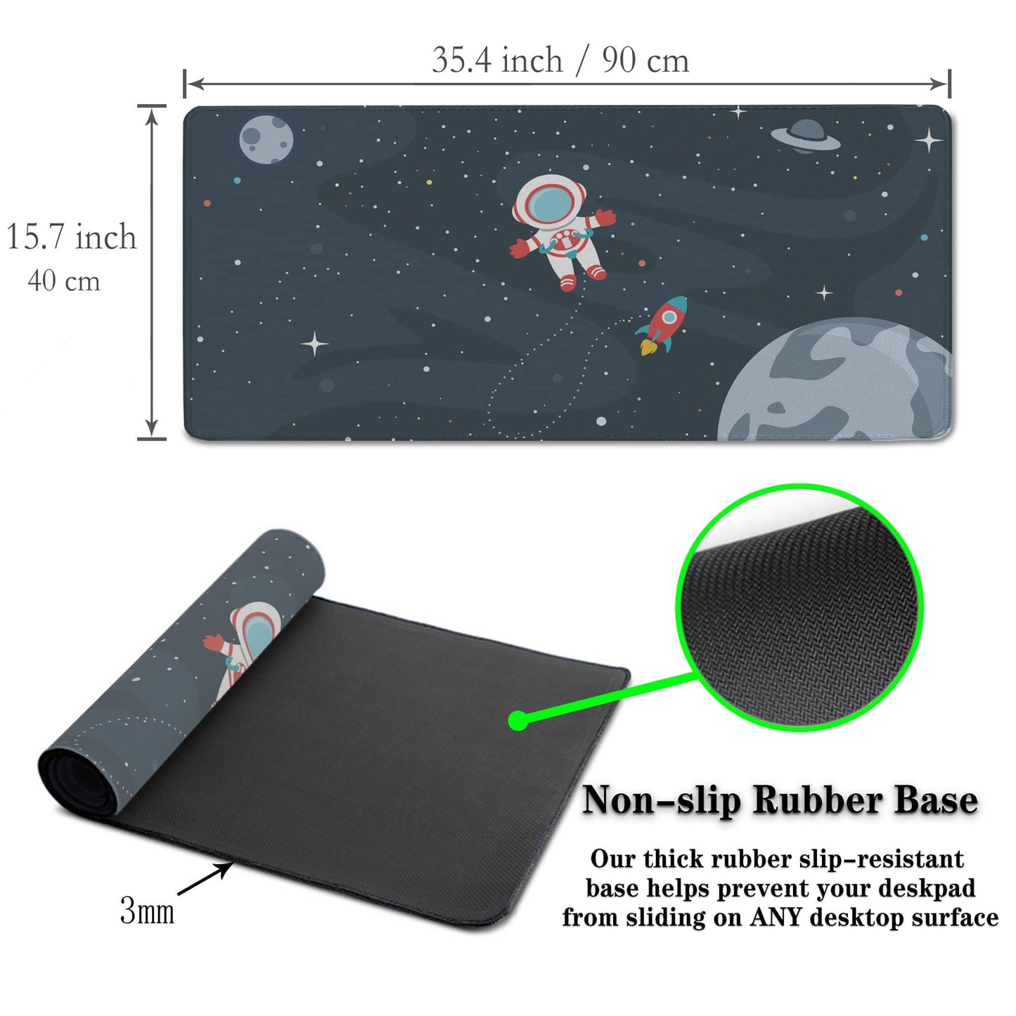 Samgula Keyboard Mat Cute Astronaut Large Mouse Pads Men¡¯s Office Accessories Pc Mouse Pad