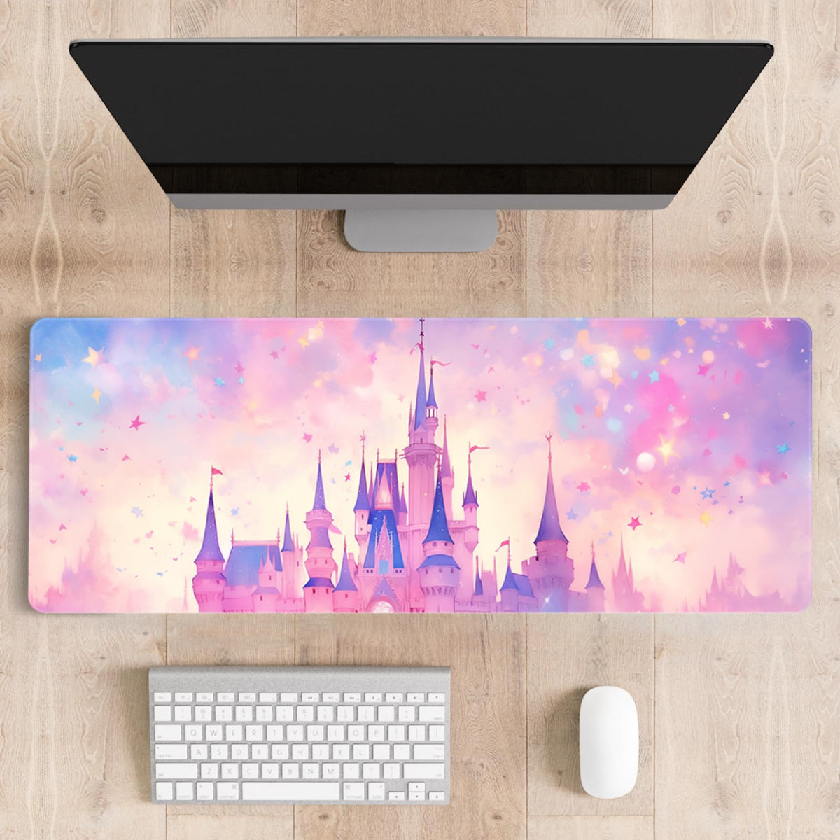 Stanoha Cute Desk Mat for Keyboard Desktop Extra Large Mouse Pad, Castle