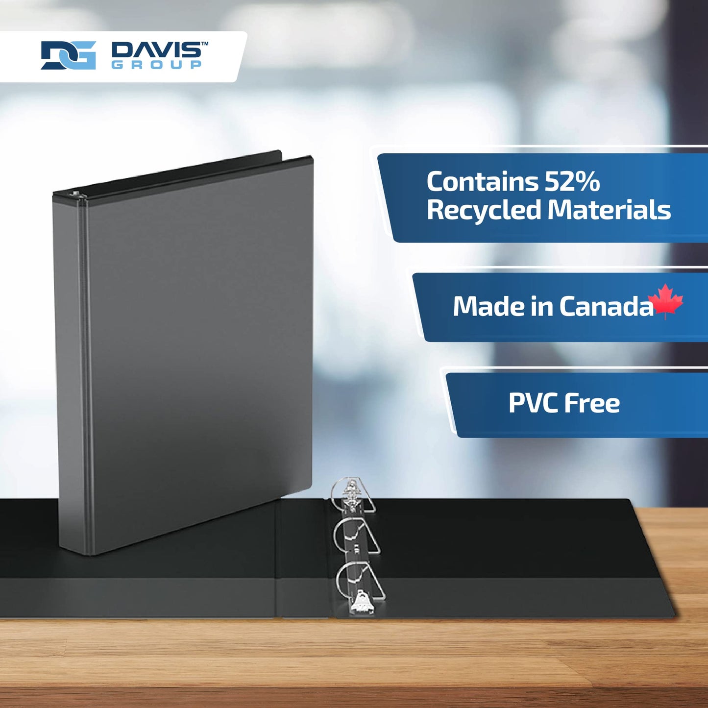 Easyview 3-Ring Binder, Clear-View Cover, 1" D Rings, Black, 6 Pack
