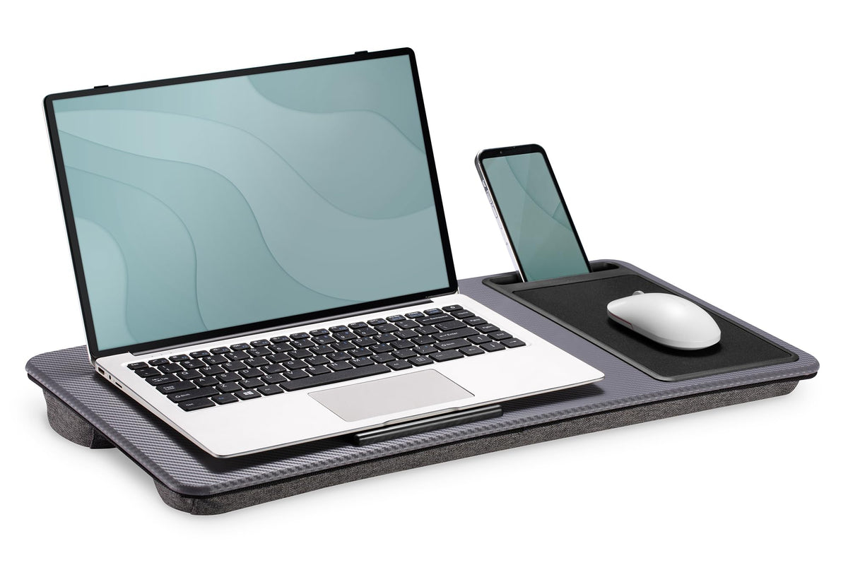 DIGITUS Notebook Desk/Workstation, 17 Inch, Mobile Phone Slot, Mouse Pad