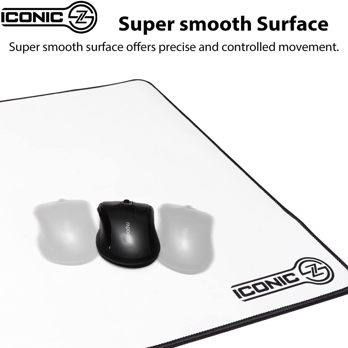ICONIC - PRO PC GEAR XXL Extended Gaming Mouse Pad/Mat 40"x18"(White) - Large & Wide Desk Cloth