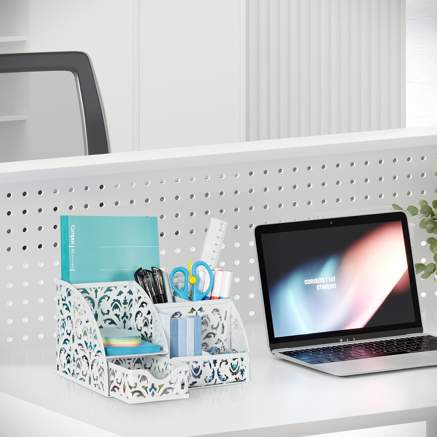 EasyPAG Desk Organizer and Pen Holder for Desk, Mesh Office Supplies Storage Caddy with Drawer for