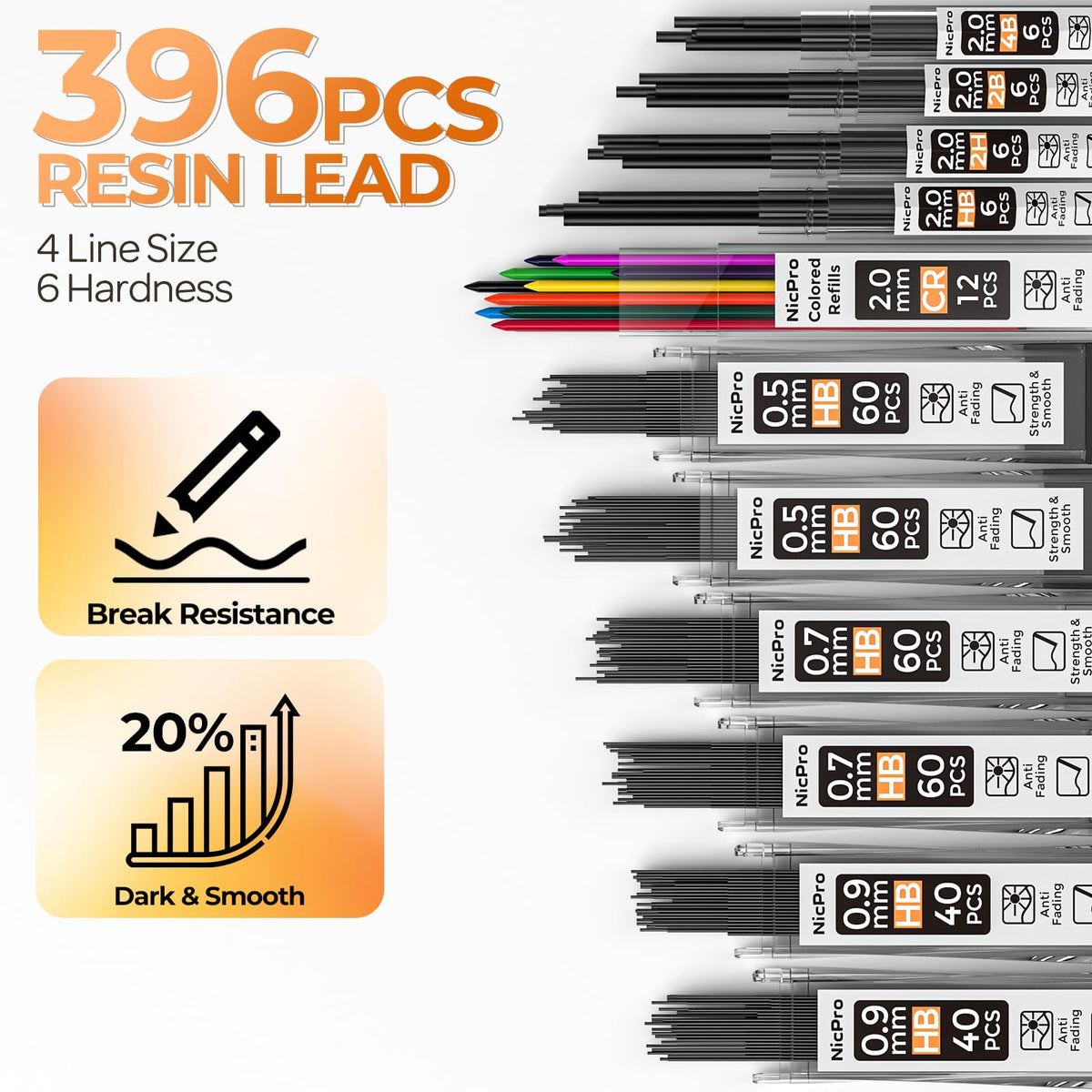 Nicpro 22PCS Metal Mechanical Pencil Set in Case for Drawing Writing