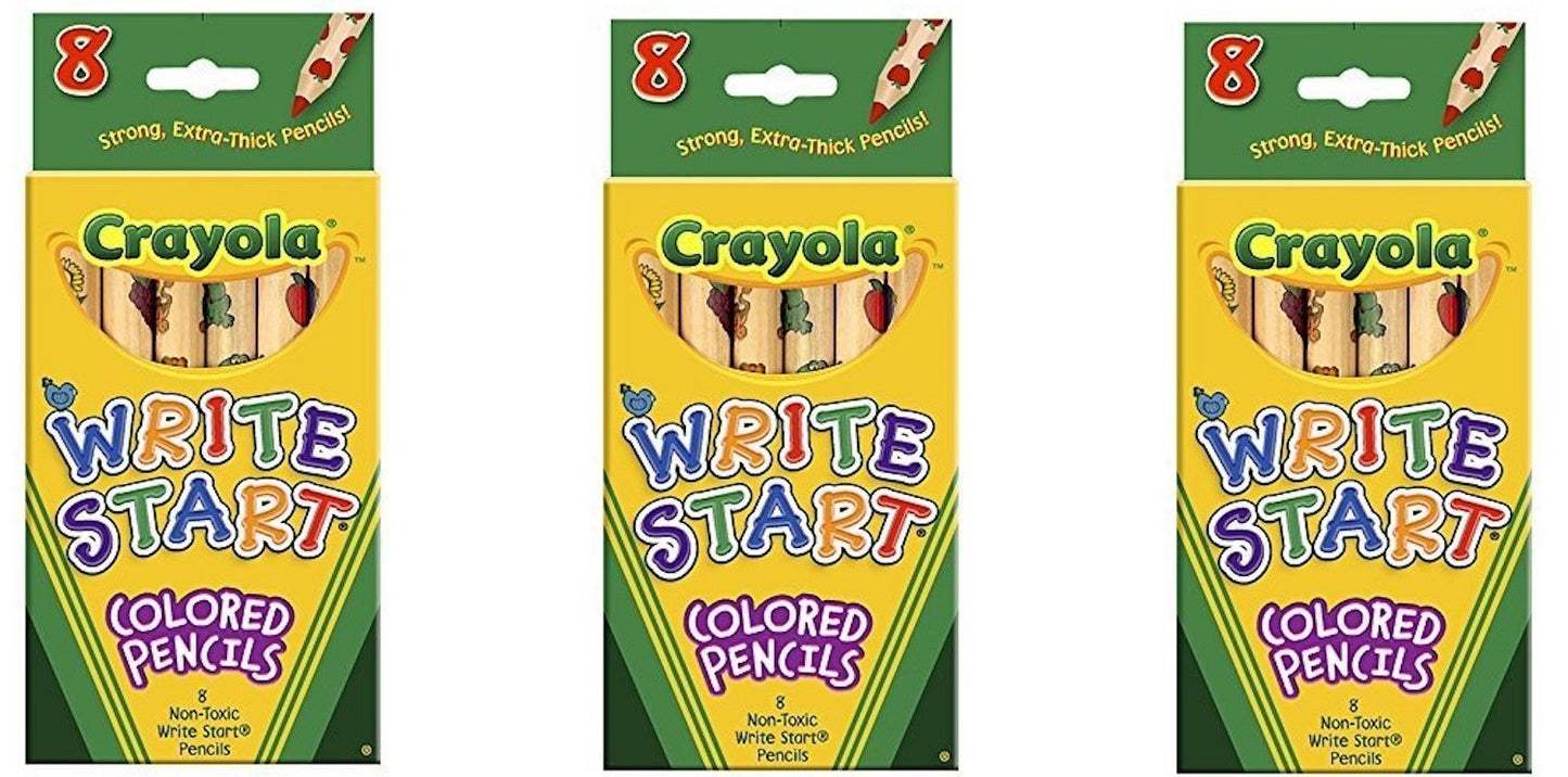 Bulk Buy: Crayola Write Start Colored Pencils 8/Pkg 68-4108 (3-Pack)