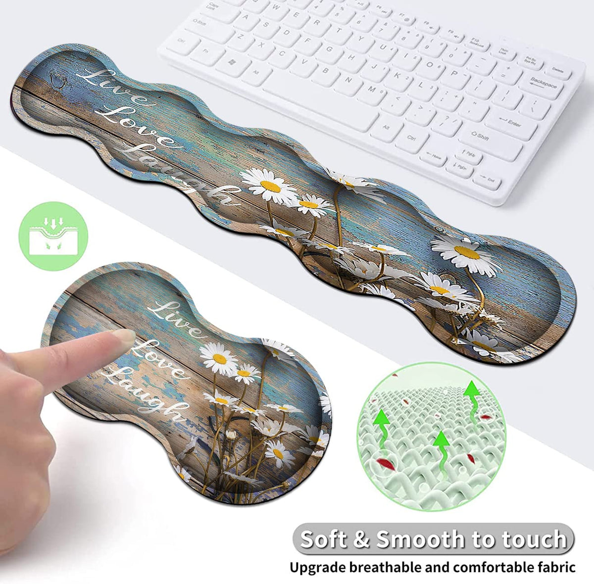 Mouse Pad Set, Large Gaming Mouse Pad + Keyboard Wrist Rest Support + Mouse Wrist Rest Non-Slip