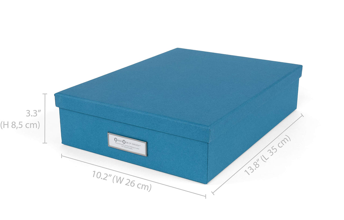 Bigso Oskar Fiberboard Label Frame Document Letter Box - File Organizer Box for Important Paperwork