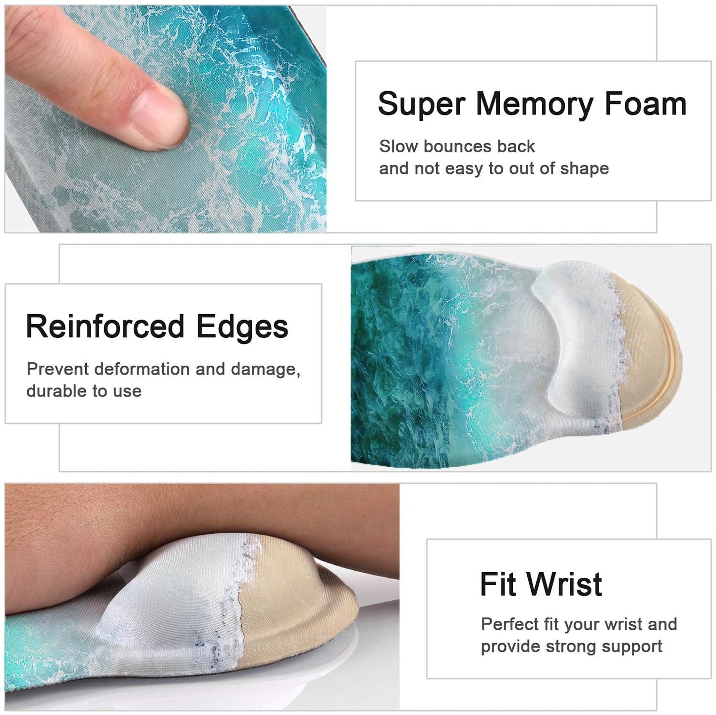 Large Desk Mat, Mouse Pad with Wrist Support, Keyboard Wrist Rest Set