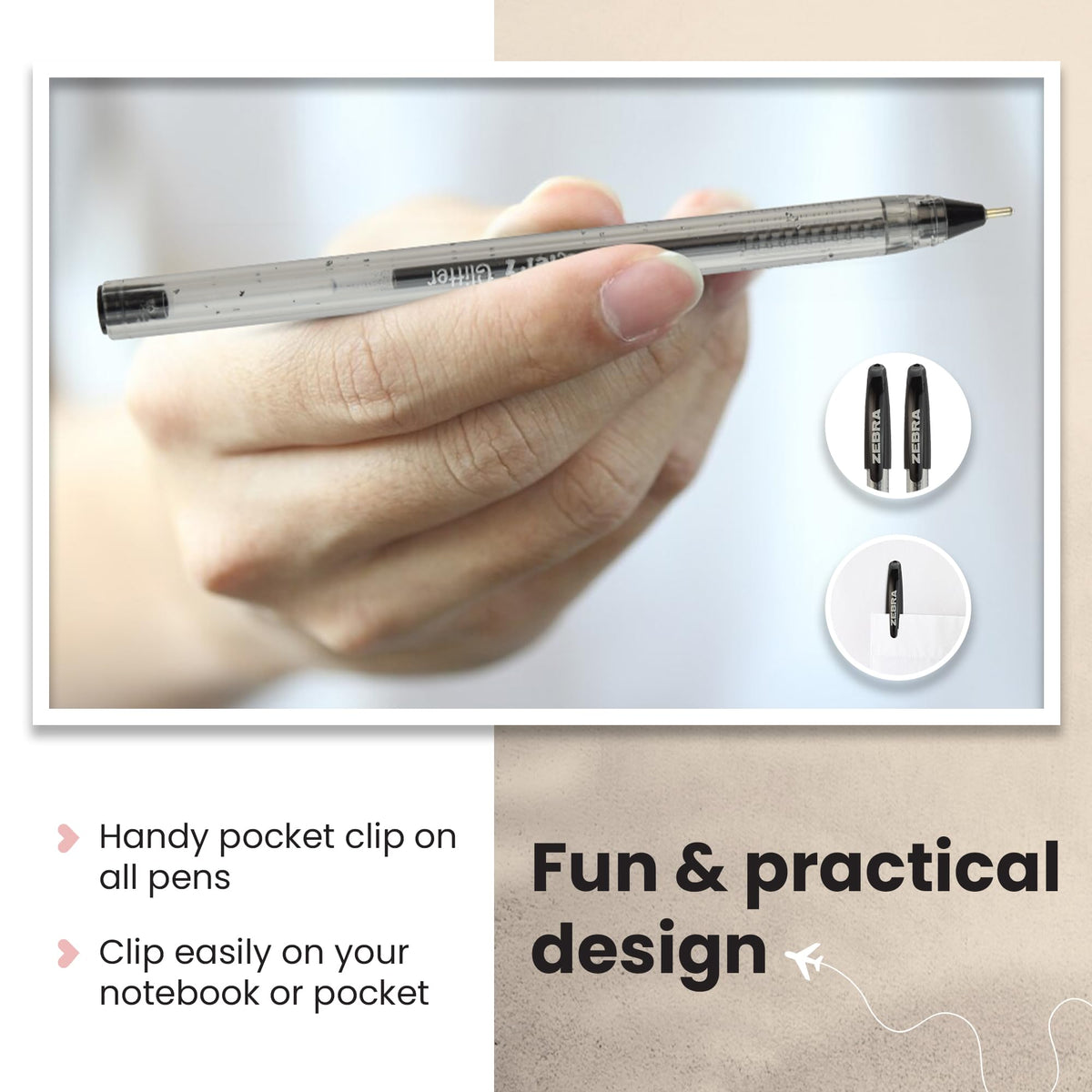 Zebra Pen Doodlerz Gel Stick Pen, Bold Point, 1.0mm, Black Ink, 5-Pack, 2660