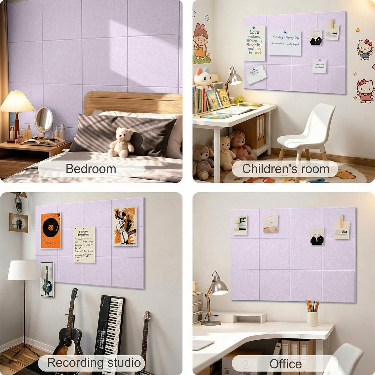 G Gamit Felt Wall Tiles Bulletin Board Large Cork Board Alternative 6 Pack 11.81”x11.81”x0.47” Felt
