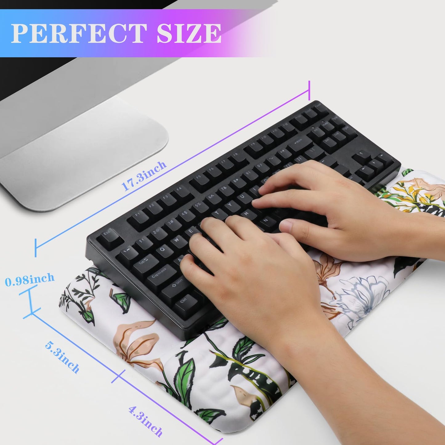 Computer Keyboard Stand with Wrist Rest, Ergonomic Tilted Keyboard Holder - Keyboard Riser with