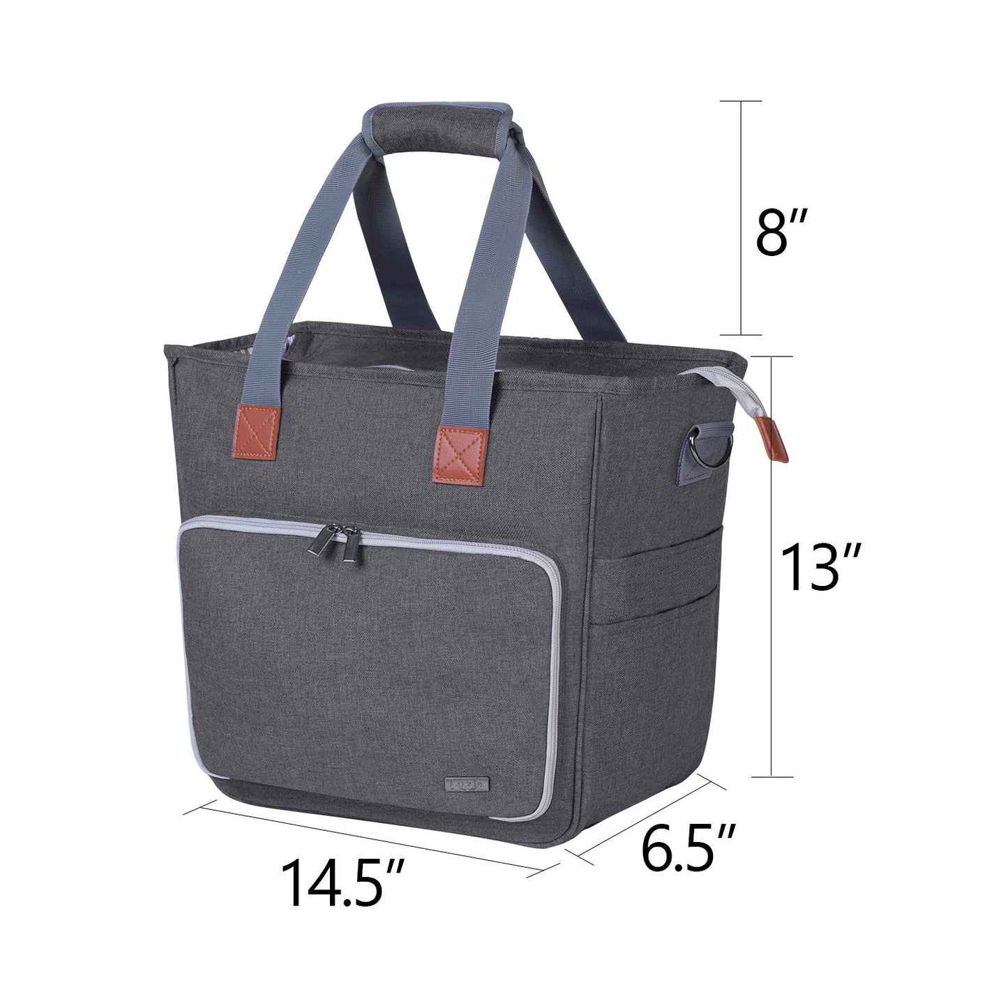 LUXJA Large Knitting Bag with Shoulder Straps, Gray