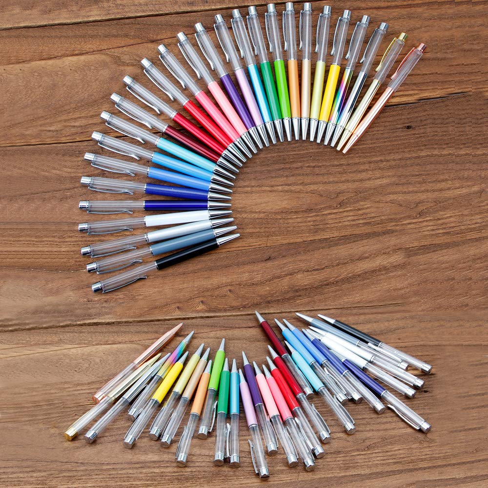 COOMATEC 27 Pack Colorful Empty Tube Floating DIY Pens, with 12 Kinds of Dried Flowers for Storage