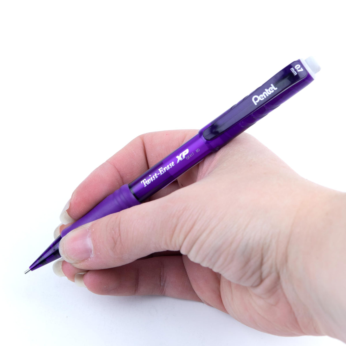 Pentel Twist Erase EXPRESS Automatic Pencil, 0.7mm Lead Size, Violet Barrel, Box of 12 (QE417V)