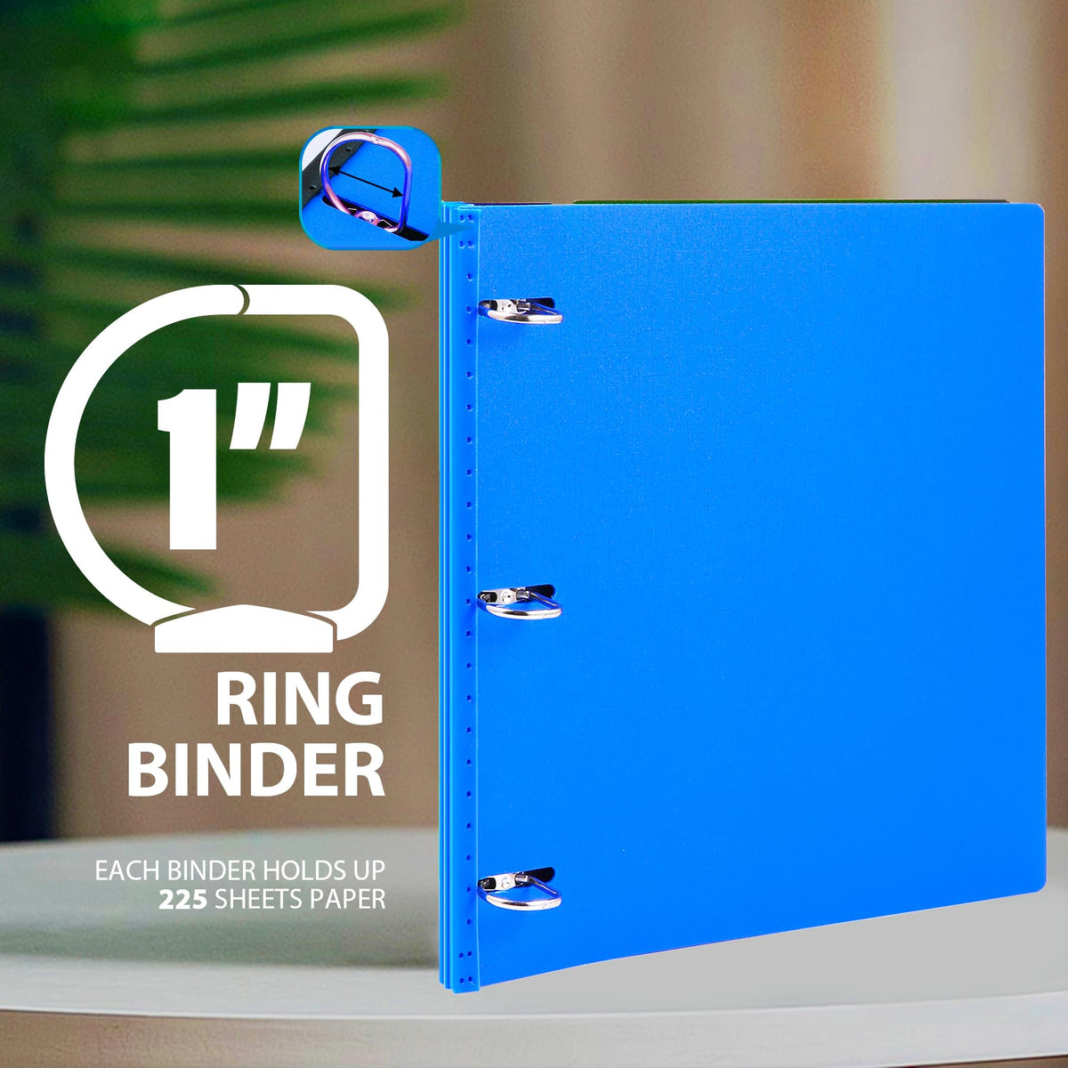 WOT I 12-Pack 1 Inch Telescoping 3 Ring Binder, Expandable Flexible Binder - Patented Design for