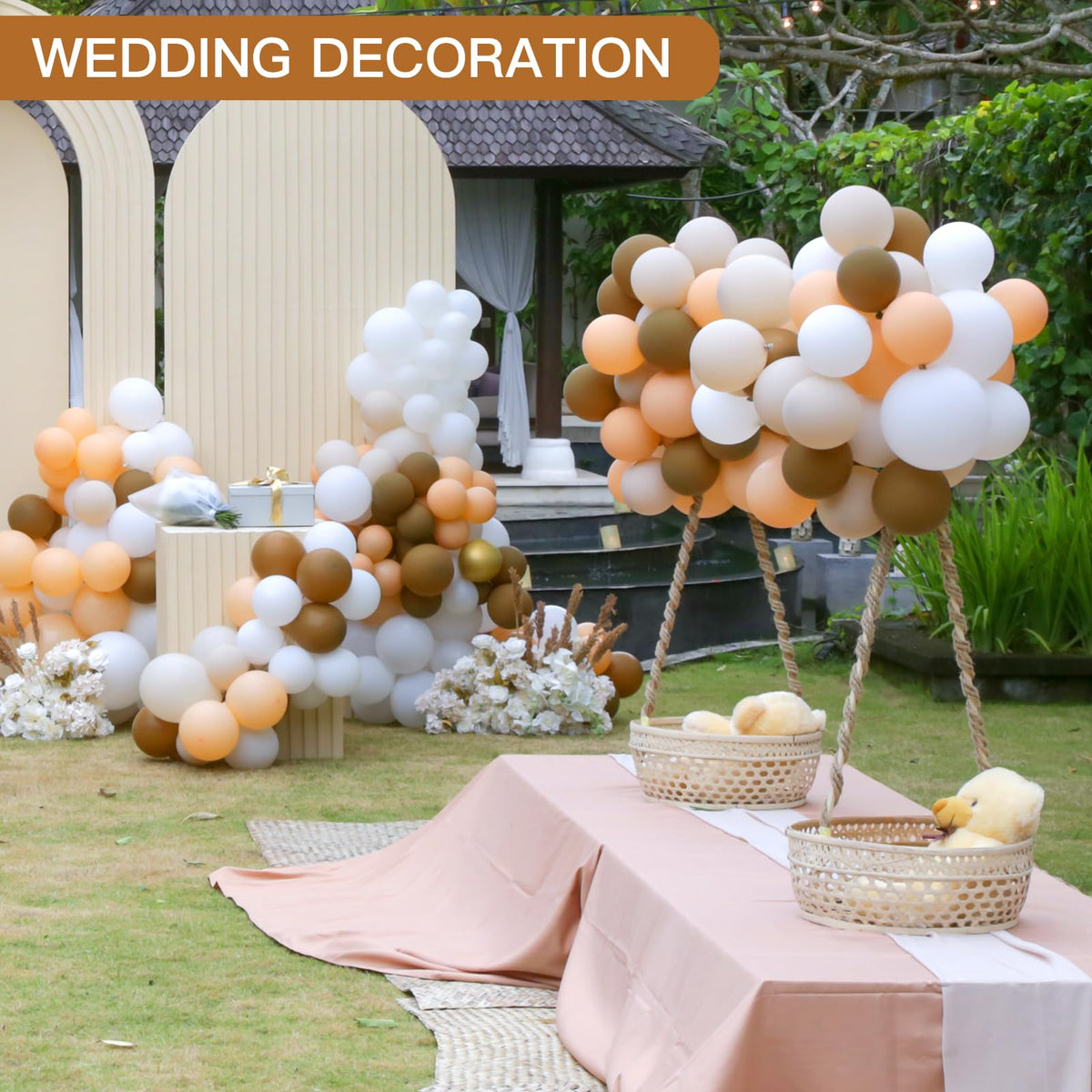 Auihiay 14 Holes Wood Balloon Sizer Box, Balloon Sizer Cube(1-10 Inch)