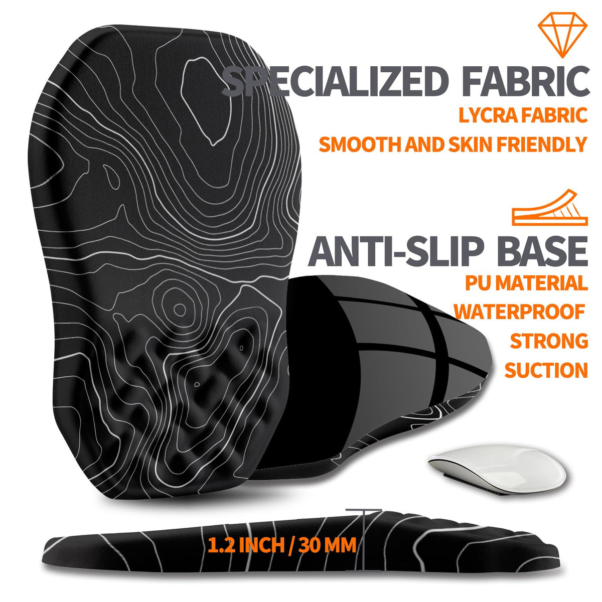 Armanza Ergonomic Slope Mouse Pad Wrist Support, Wrist Rest Mousepad for Carpal Tunnel Pain Relief