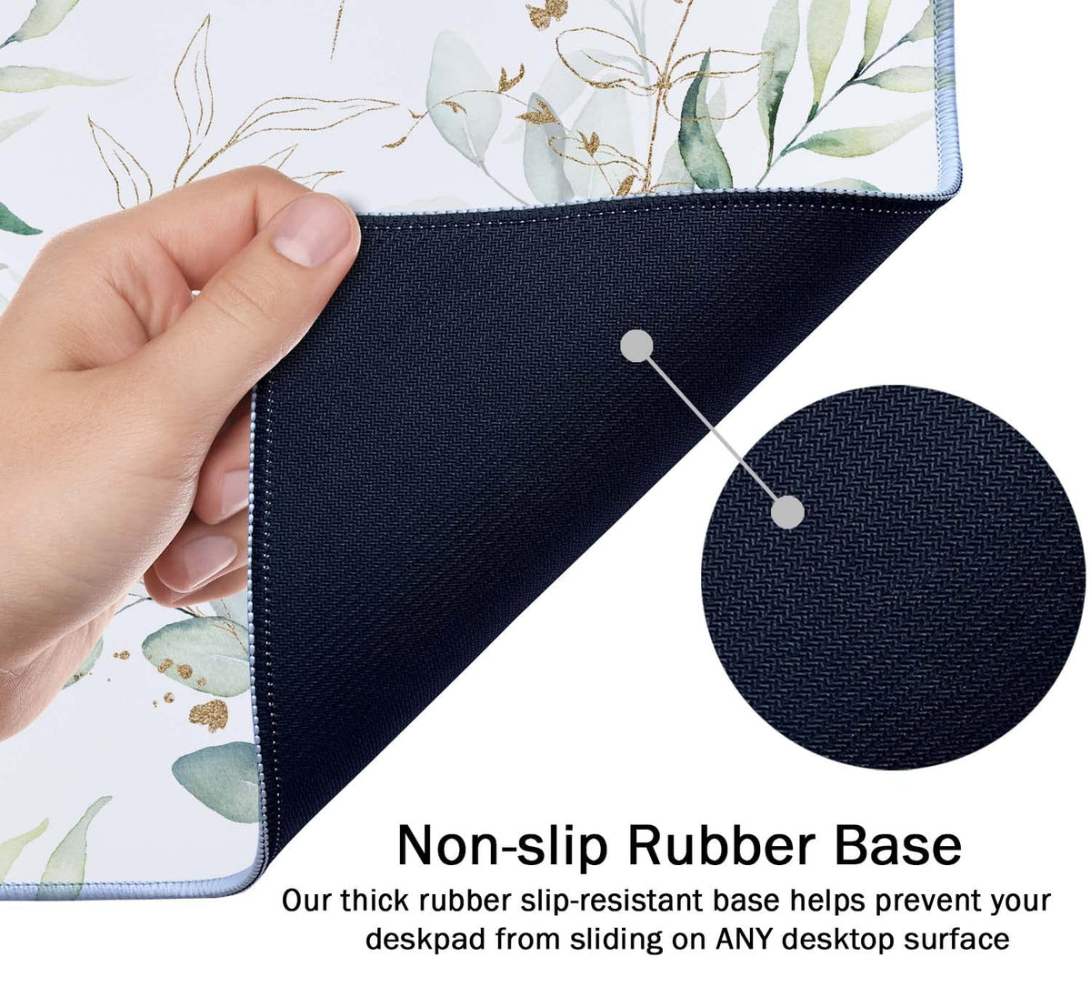 SSOIU Large Mouse Pad, Cute Floral Desk Mat for Desktop, Women Girls Waterproof Gaming Mousepad