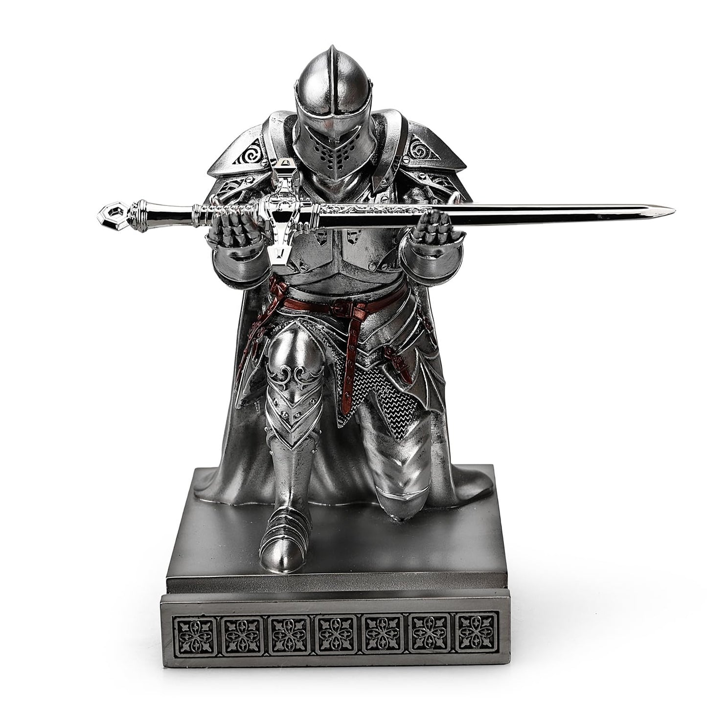 Knight Pen Holder Desk Organizer Office Decor Letter Opener for Desk Silver