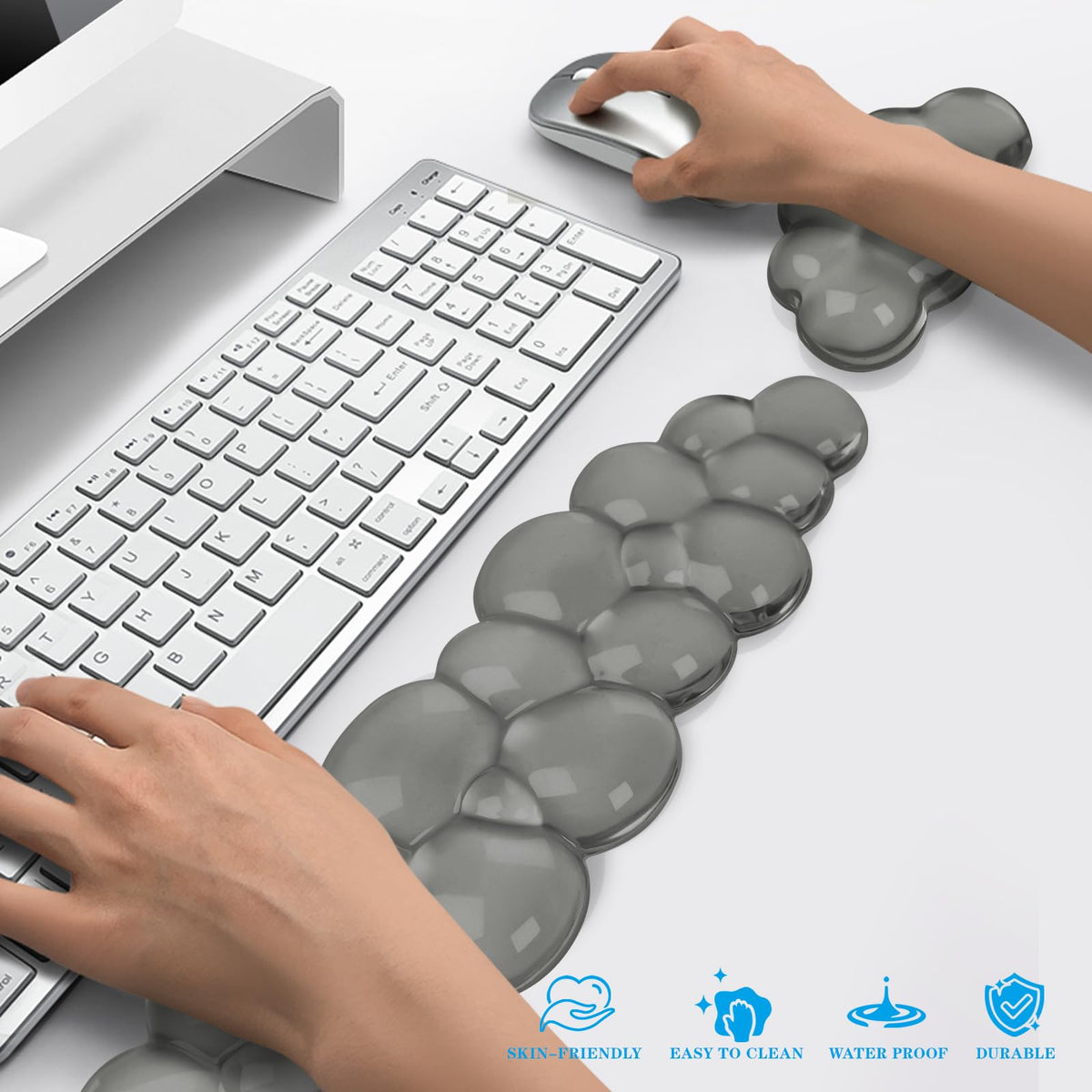 Gel Cloud Keyboard and Mouse Wrist Rest, Cute Wrist Support and Arm Support Keyboard Rest for