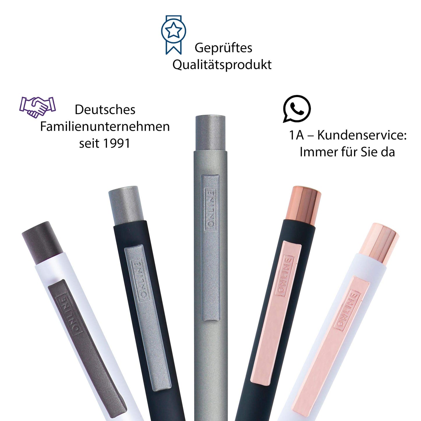 Online Soft Metal ballpoint pen, Pure Black, retractable ball pen, aluminum, replaceable refill