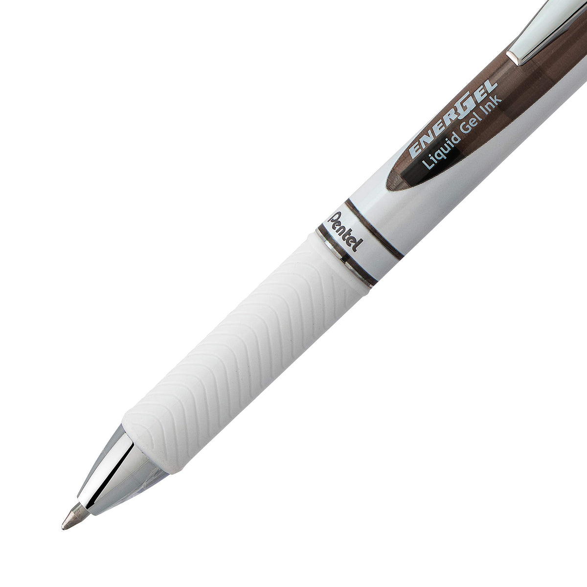 Pentel EnerGel Pearl Deluxe RTX Retractable Liquid Gel Pen, (0.7mm), Accent, Black Ink, Box of 12