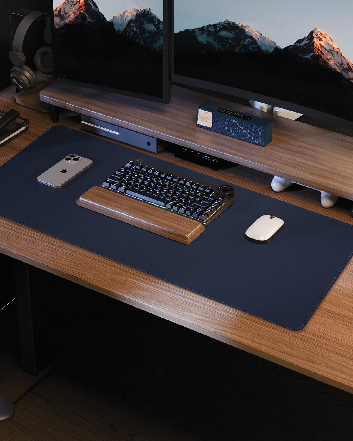 Extra Large Desk Pad Mat - Waterproof Mouse Pad & Desk Protector, Non-Slip XXL PU Leather Gaming