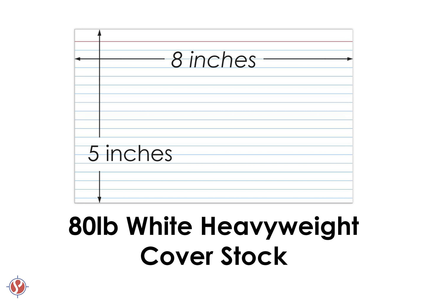 Ruled Index Cards, On 80lb Heavyweight Thick White Cover Stock. "100 Cards per pack" (5 x 8)