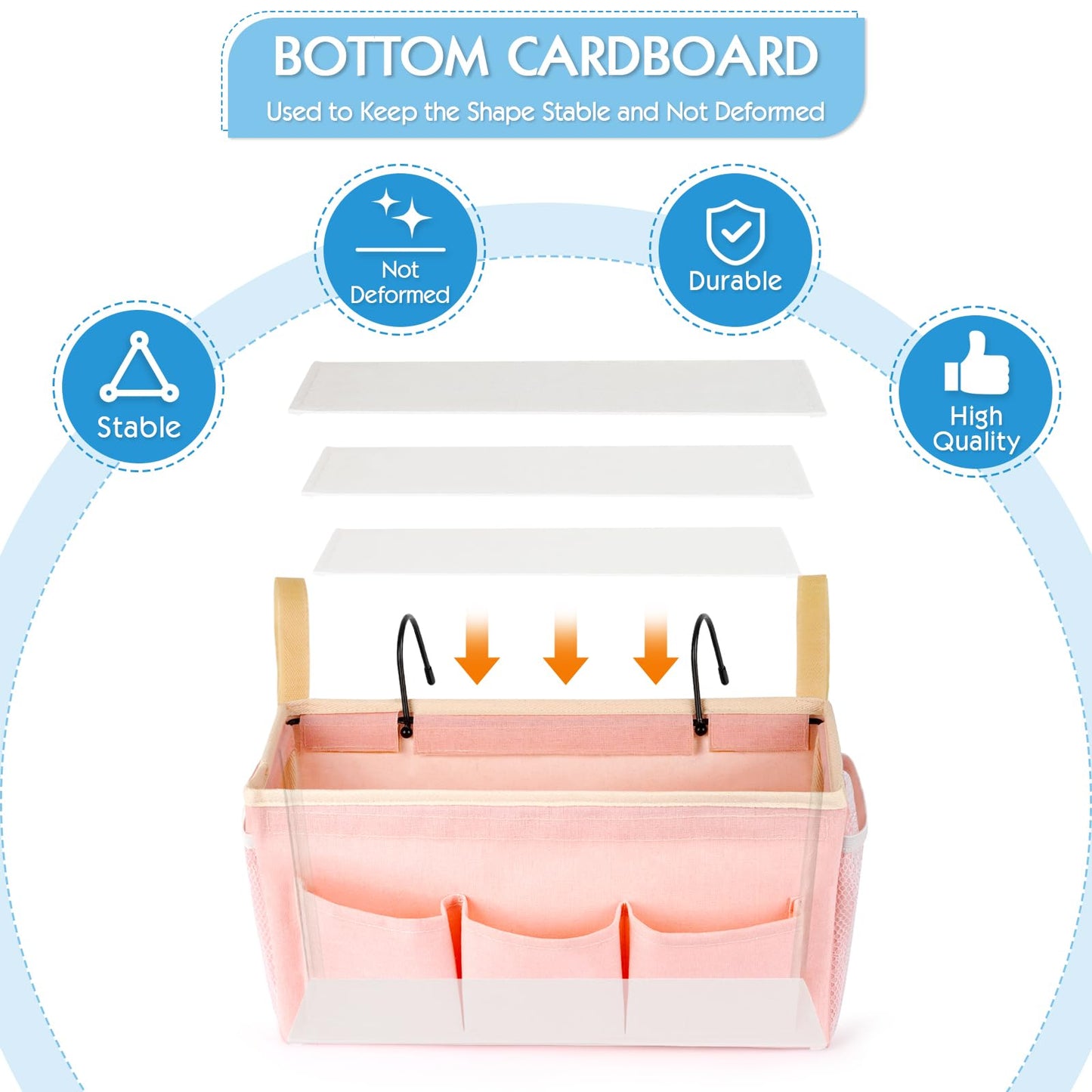 Ozzptuu Bedside Caddy Bedside Storage Bag for Headboards/Bunk Bed