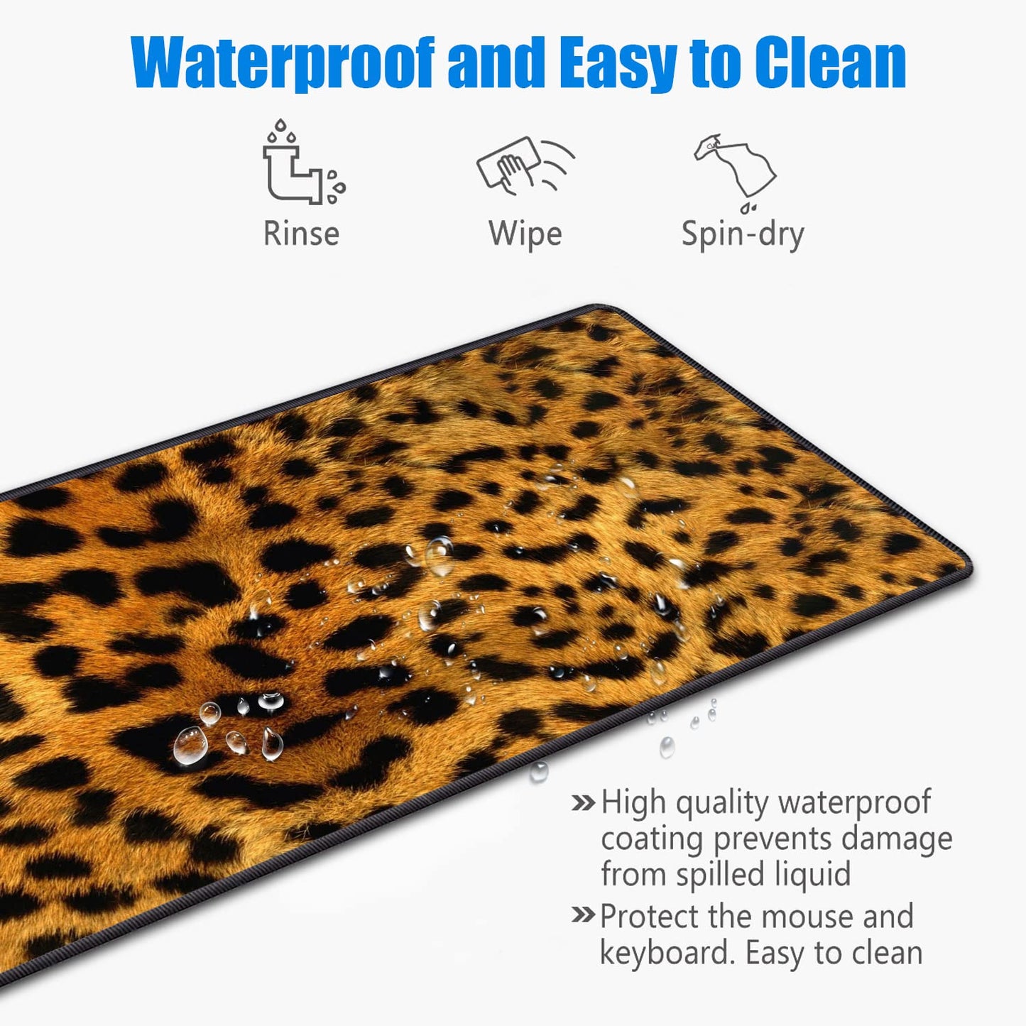 Desk Pad Mat Gaming Mouse Pads with Coasters, 31.5"x 11.8" XXL Large Big Computer Keyboard Mouse