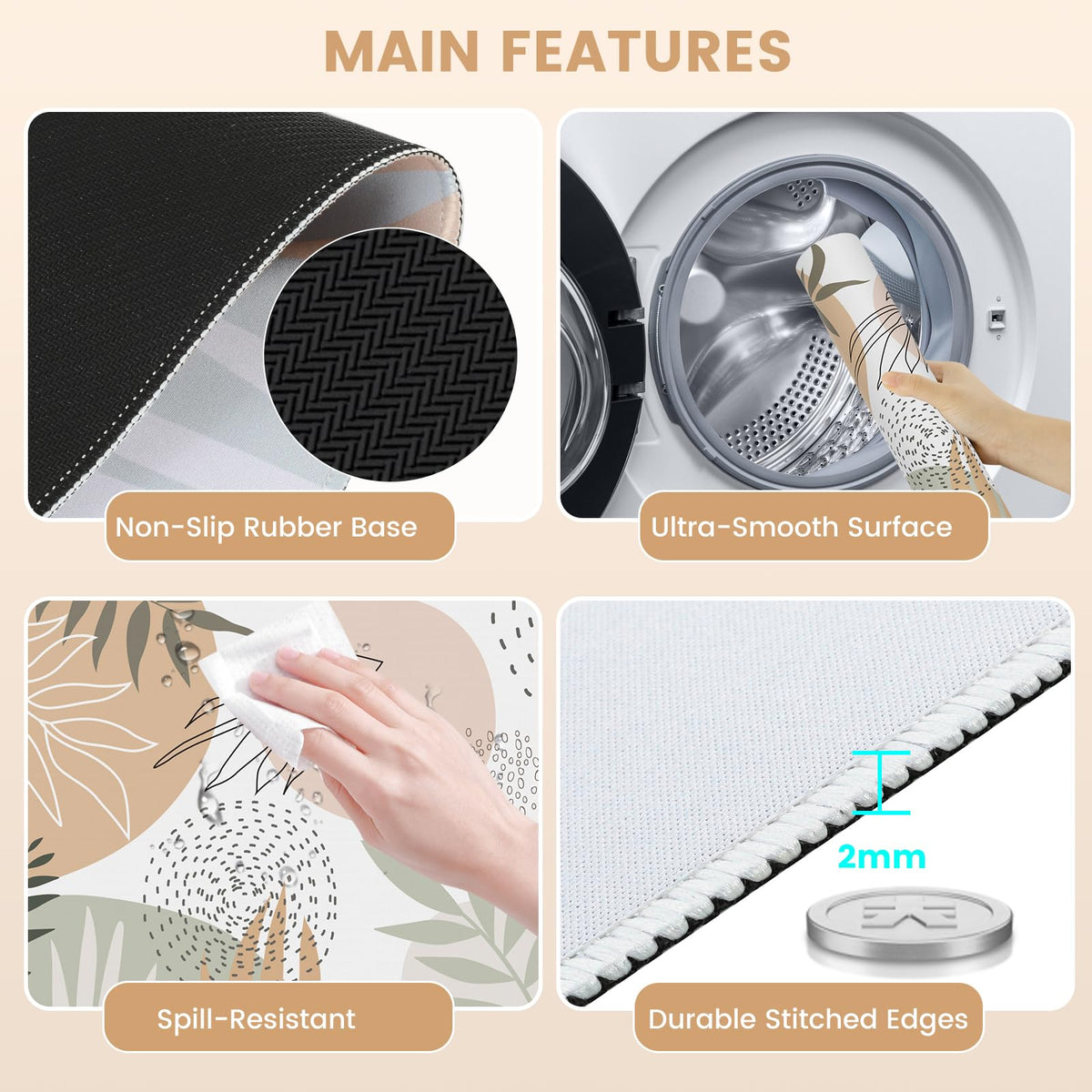 HAOCOO Computer Desk Mat Large, Ergonomic Mouse Pad with Wrist Rest and Keyboard Wrist Pad, 4 in 1