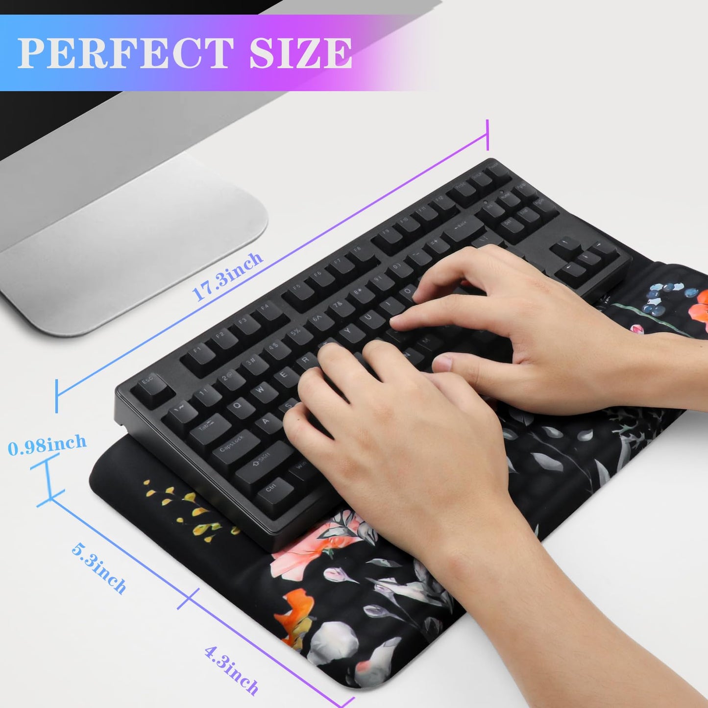 Computer Keyboard Stand with Wrist Rest, Ergonomic Tilted Keyboard Holder - Keyboard Riser with