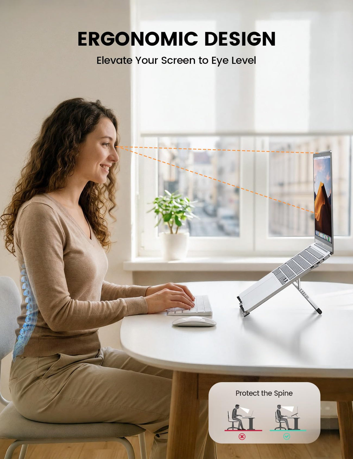 Lamicall Portable Laptop Stand for Desk & Travel 0.47in Ultra-Slim 10-15.6"