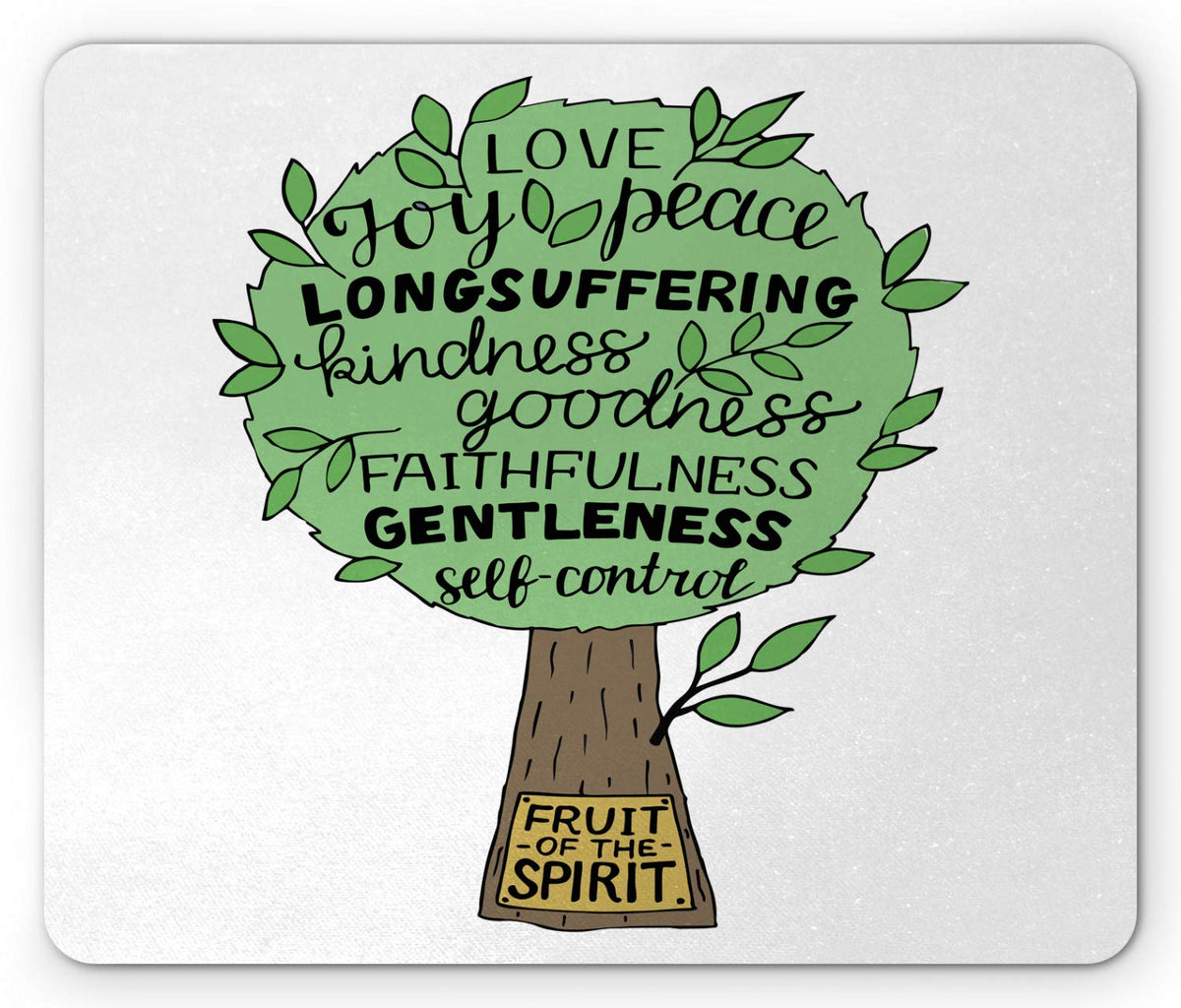 Lunarable Lettering Mouse Pad, Goodness Faithfulness Fruit of The, Rectangle Non-Slip Rubber
