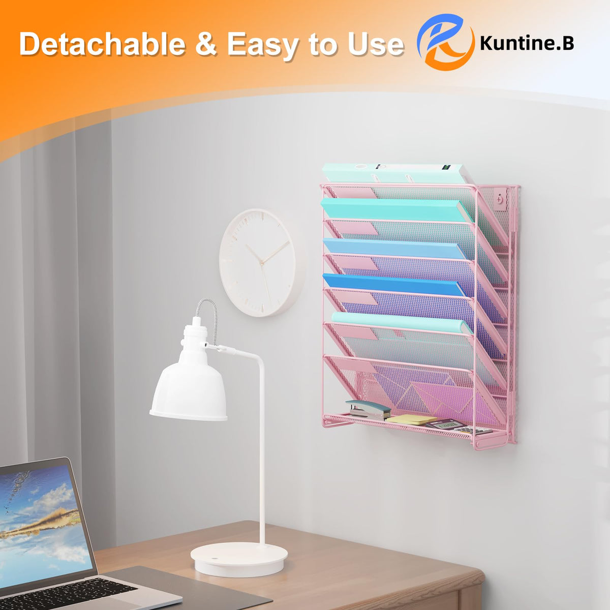 Kuntine.B Wall File Organizer Office Hanging Magazine Holder Wall File Organizer for Office Home