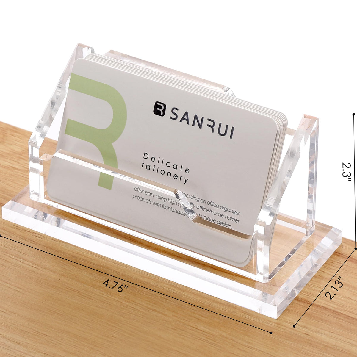SANRUI Acrylic Business Card Holder for Desk, 2-Pack, Clear