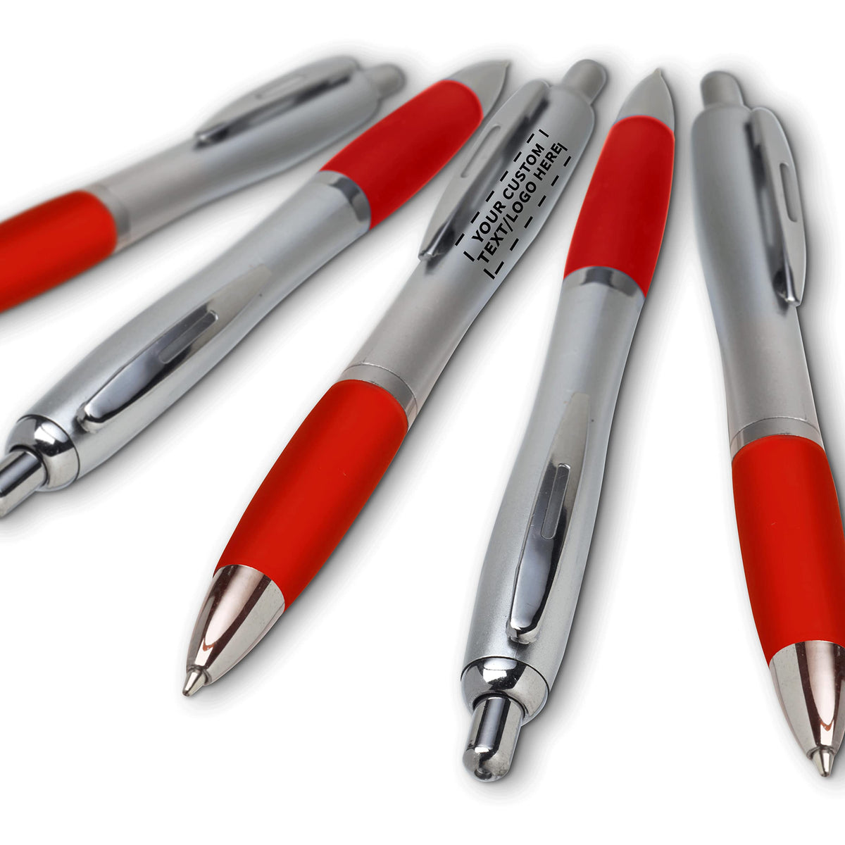 Personalized Ballpoint Pens with Rubber Grip and Click Button, Pack of 10 by DISCOUNT PROMOS