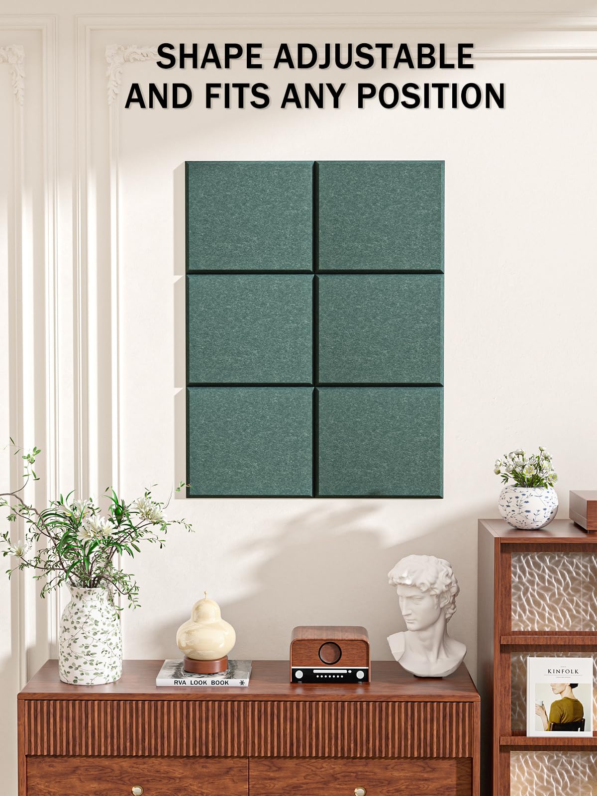 Hsurbtra Cork Board for Wall 24 x 18 Inch, 6 Pack Felt Bulletin Notice Board with Pushpins for