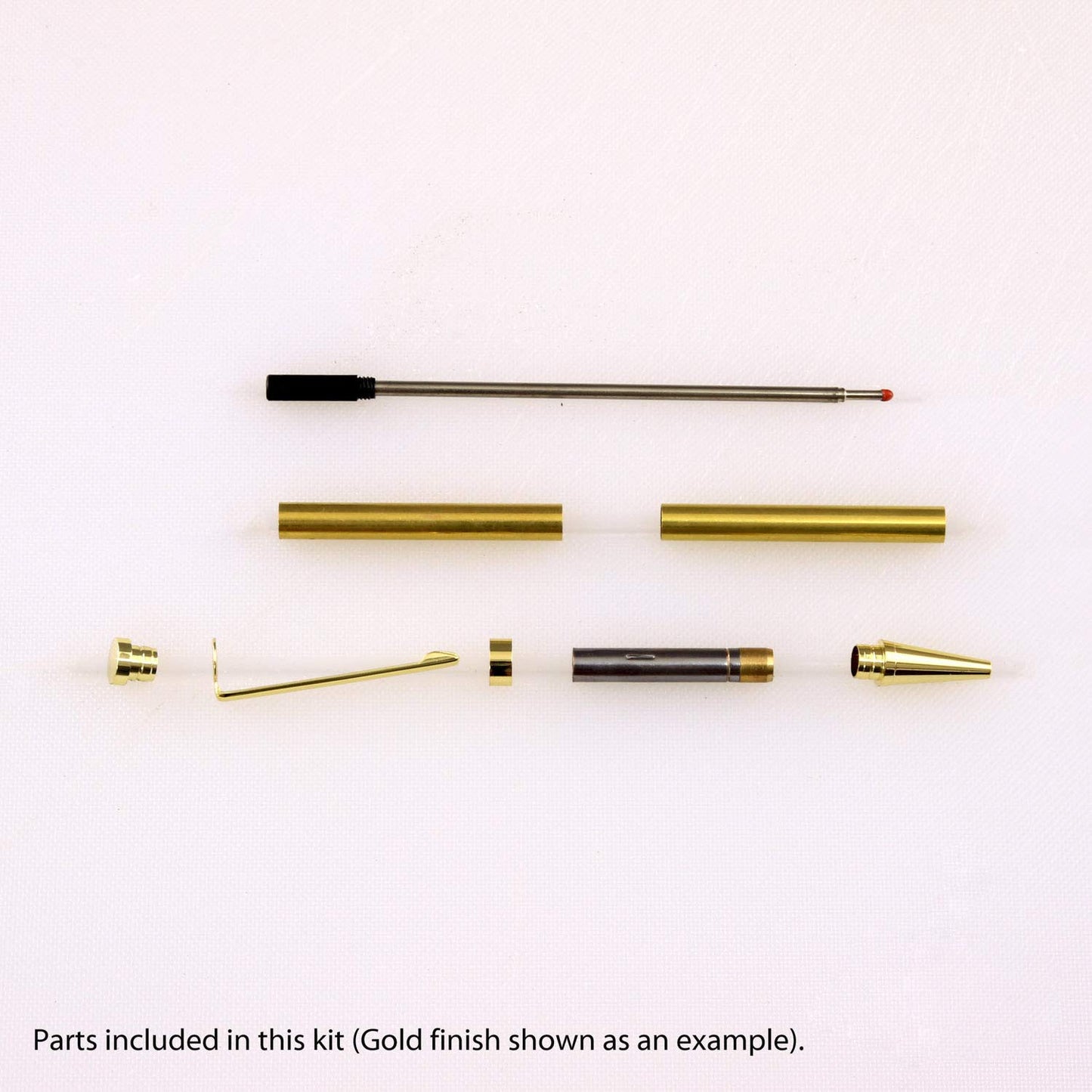 Legacy Woodturning Slimline Pen Kit - 10 Pack Variety, Gold, Black Chrome, Chrome with Black Stripe