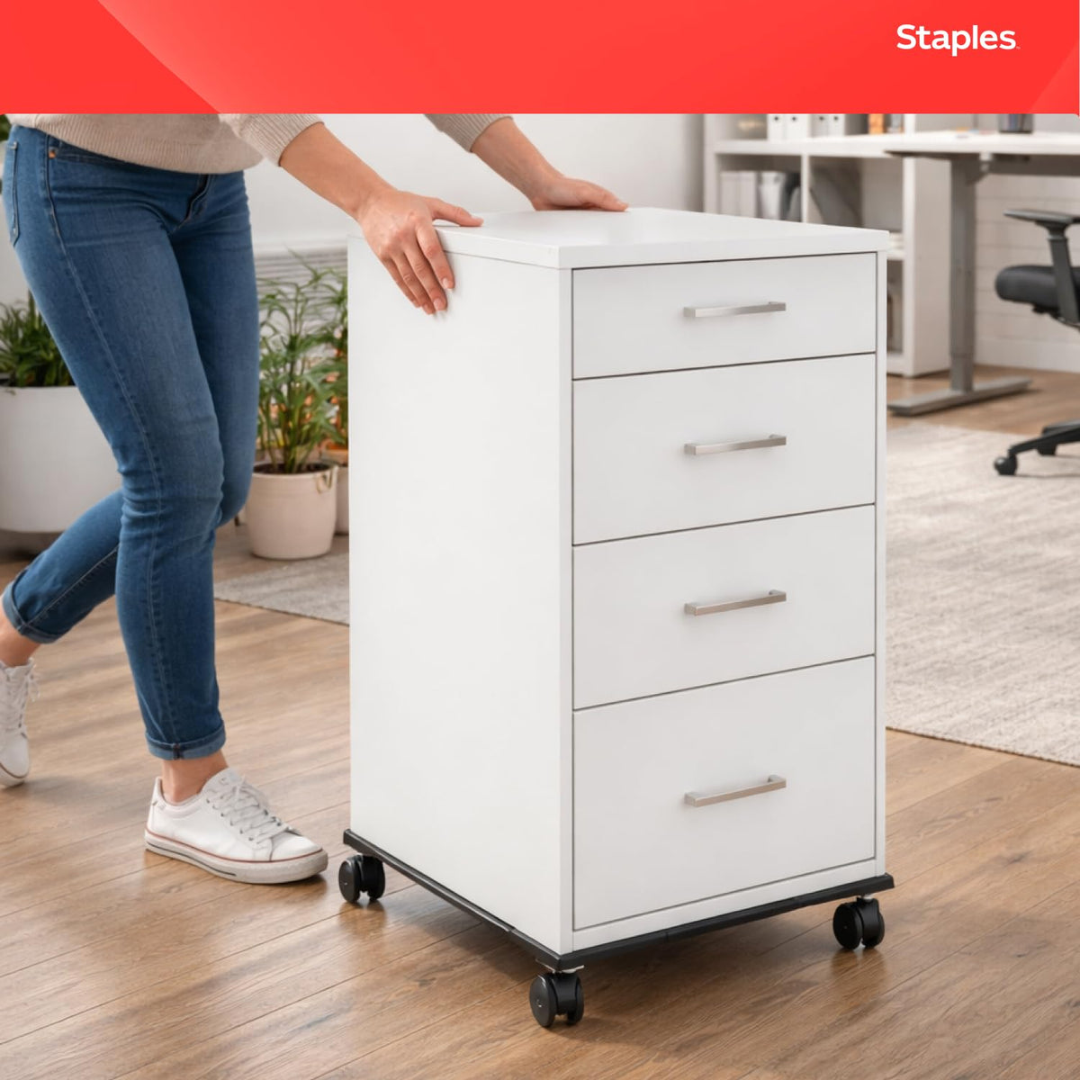 Staples Adjustable File Caddy, Letter/Legal Files, Black, Heavy Duty
