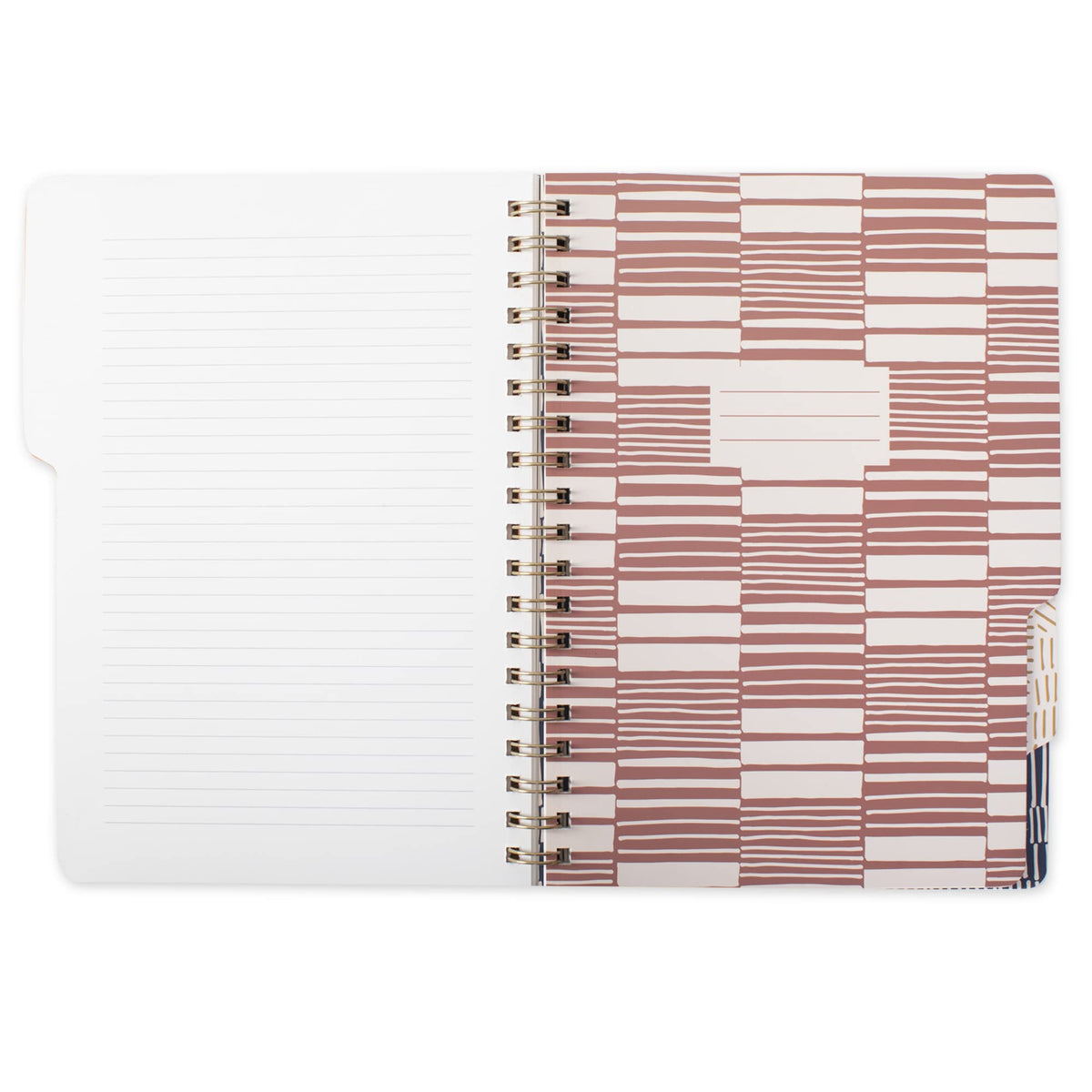 Fringe Studio Large Tab Notebook,"Tribal Lines", Flexible Paperback Cover, College Ruled, 5