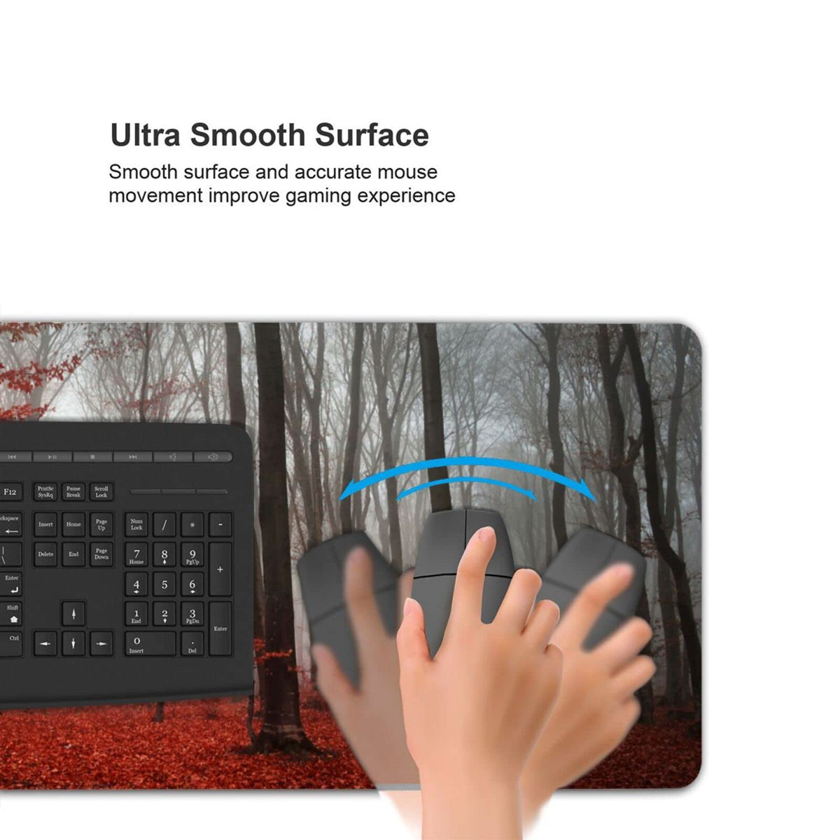 ZTHLL Desk Mat,Beautiful Autumn Foggy Forest Gaming Mouse Pad,XXL Extended Mouse Pad Mat for