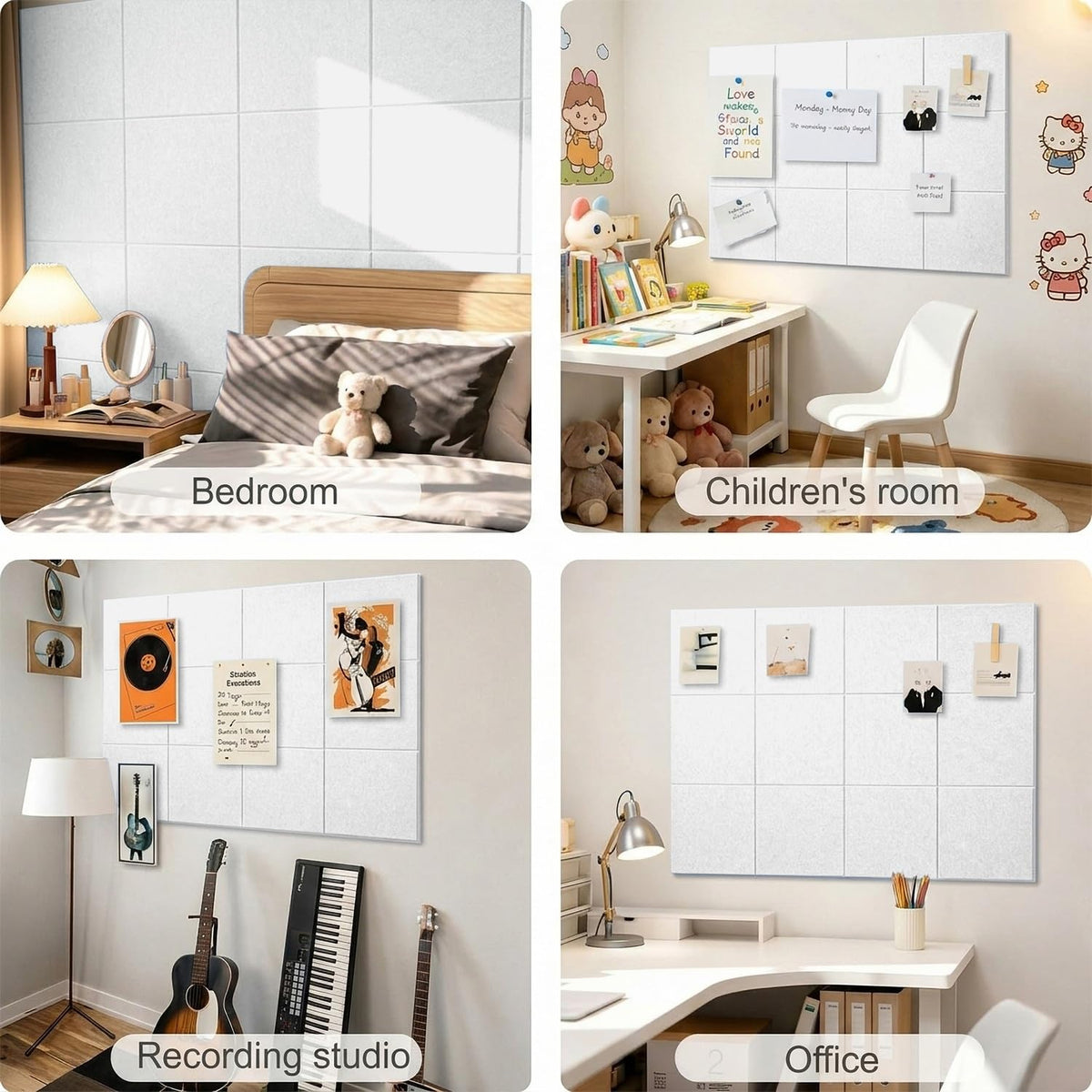 G Gamit Felt Wall Tiles Bulletin Board Large Cork Board Alternative 12 Pack 11.81”x11.81”x0.47”