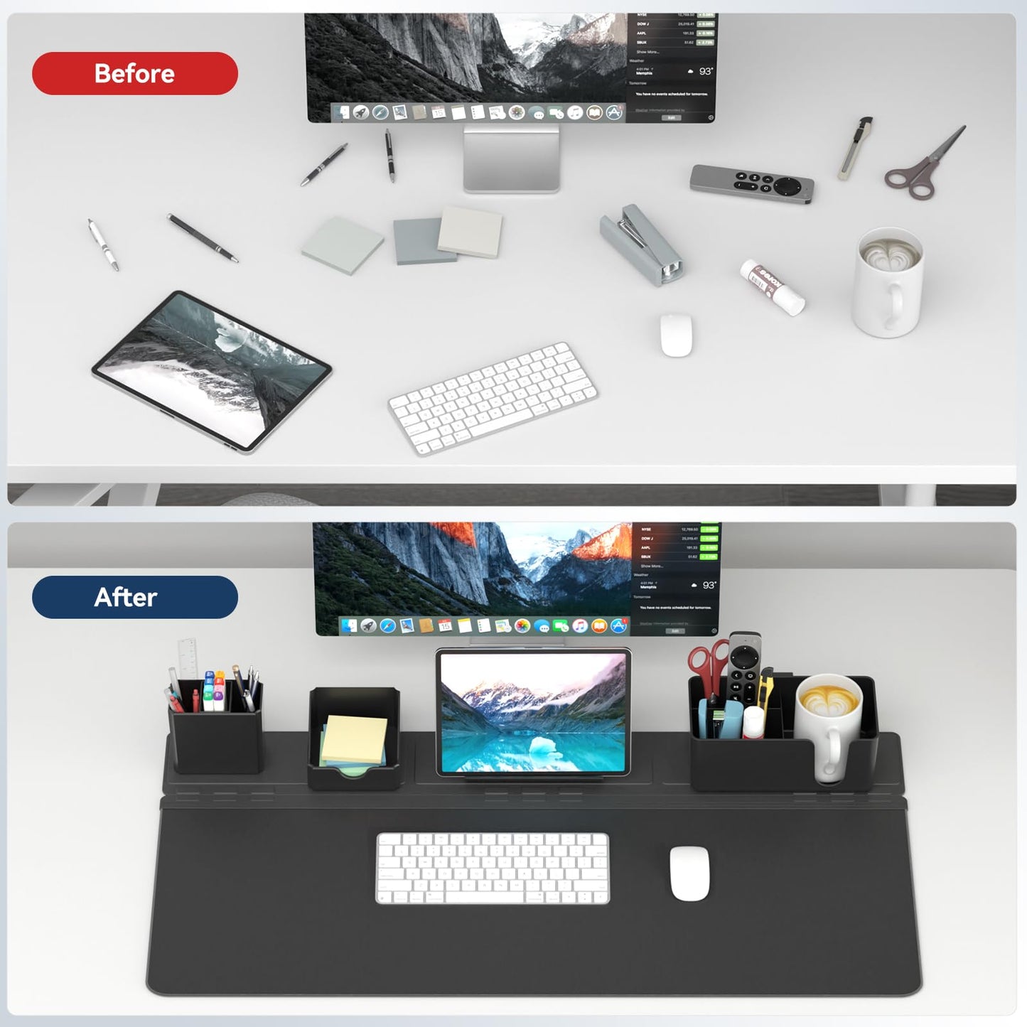 KDD Mouse Pad - Desk Mat with Phone Holder - Gaming Mousepad with Ultra-Smooth Surface, Non-Slip