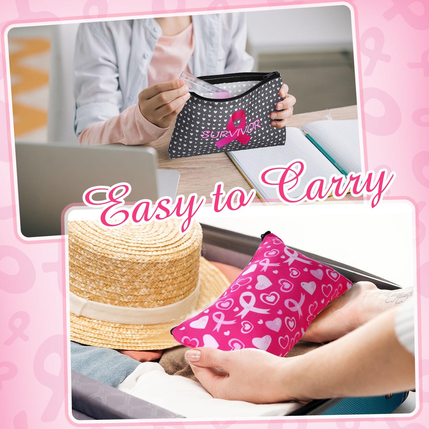 Reginary 20 Pcs Makeup Bags Gifts for Women Canvas Cosmetic Bags with Zipper Bulk Gift for Women