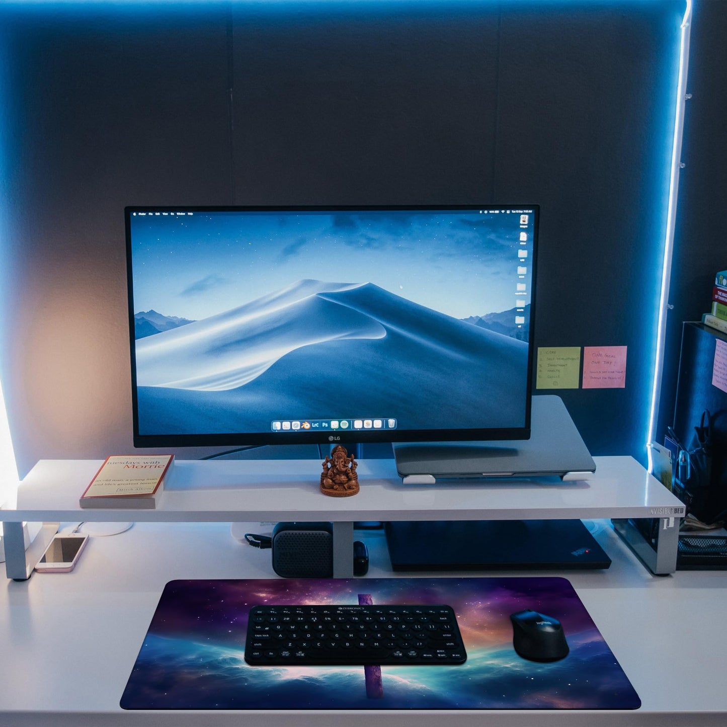 KOAIWPAE Large Gaming Mouse Pad, Jesus Cross Abstract Galaxy Cosmic Desk Pad, 31.5"x15.7" Extended
