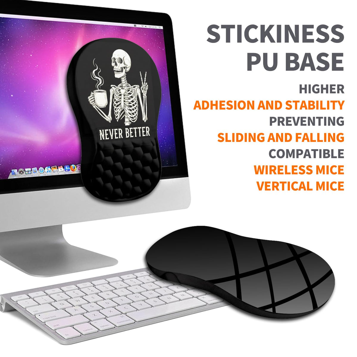 Armanza Ergonomic Joint Wrist Support Mouse Pad with Memory Foam Cushion Massage Bump, Carpal